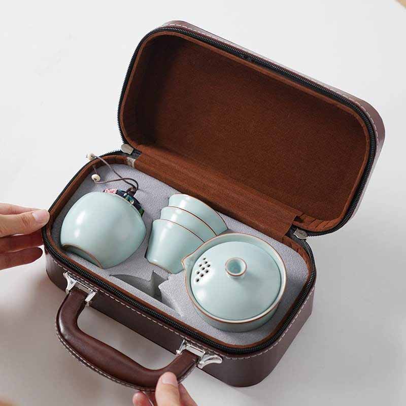 Teapot Set - Ru Kiln Travel Set