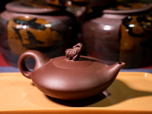 Handcrafted Purple Clay Teapot