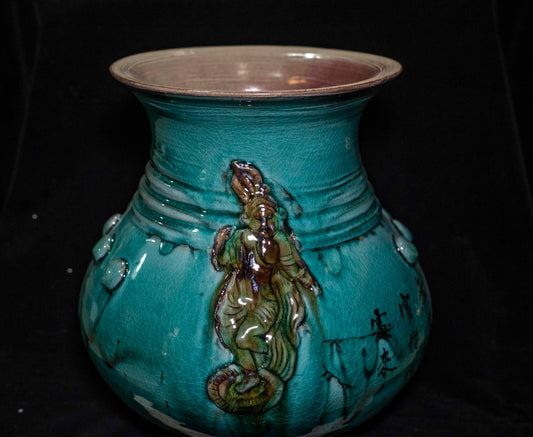 Handmade Ice Crackle Ceramic Vase