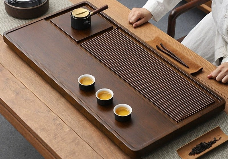 Solid wood tea tray