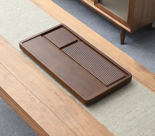 Solid wood tea tray