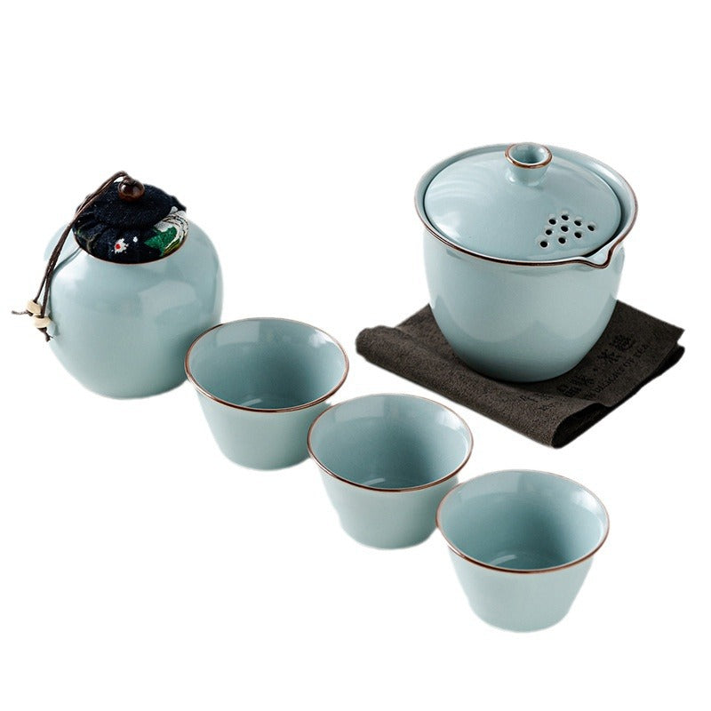 Teapot Set - Ru Kiln Travel Set